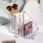 Light Luxury Acrylic Cosmetic Storage Box | Water Ripple Design Makeup Organizer | Large Capacity Desktop Dressing Table Organizer for Lipstick, Skincare & Beauty Products (Transparent) - Image 3