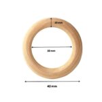 ecofynd Wooden Rings (40mm), Pack of 10 | Natural Wood Rings Without Paint Smooth Unfinished Wood Circles for Cotton Craft DIY Baby Teething Ring Pendant Connectors Making (40mm) (1.5 x 0.9 inches) - Image 3