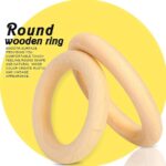 ecofynd Wooden Rings (40mm), Pack of 10 | Natural Wood Rings Without Paint Smooth Unfinished Wood Circles for Cotton Craft DIY Baby Teething Ring Pendant Connectors Making (40mm) (1.5 x 0.9 inches) - Image 4