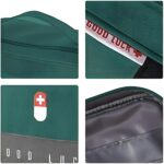 Medicine Storage Box with Compartments | First Aid Empty Kit Pouch | Oxford Cloth Emergency Survival Bag Medicine Pouch Pill Case (Green) (Small) - Image 4