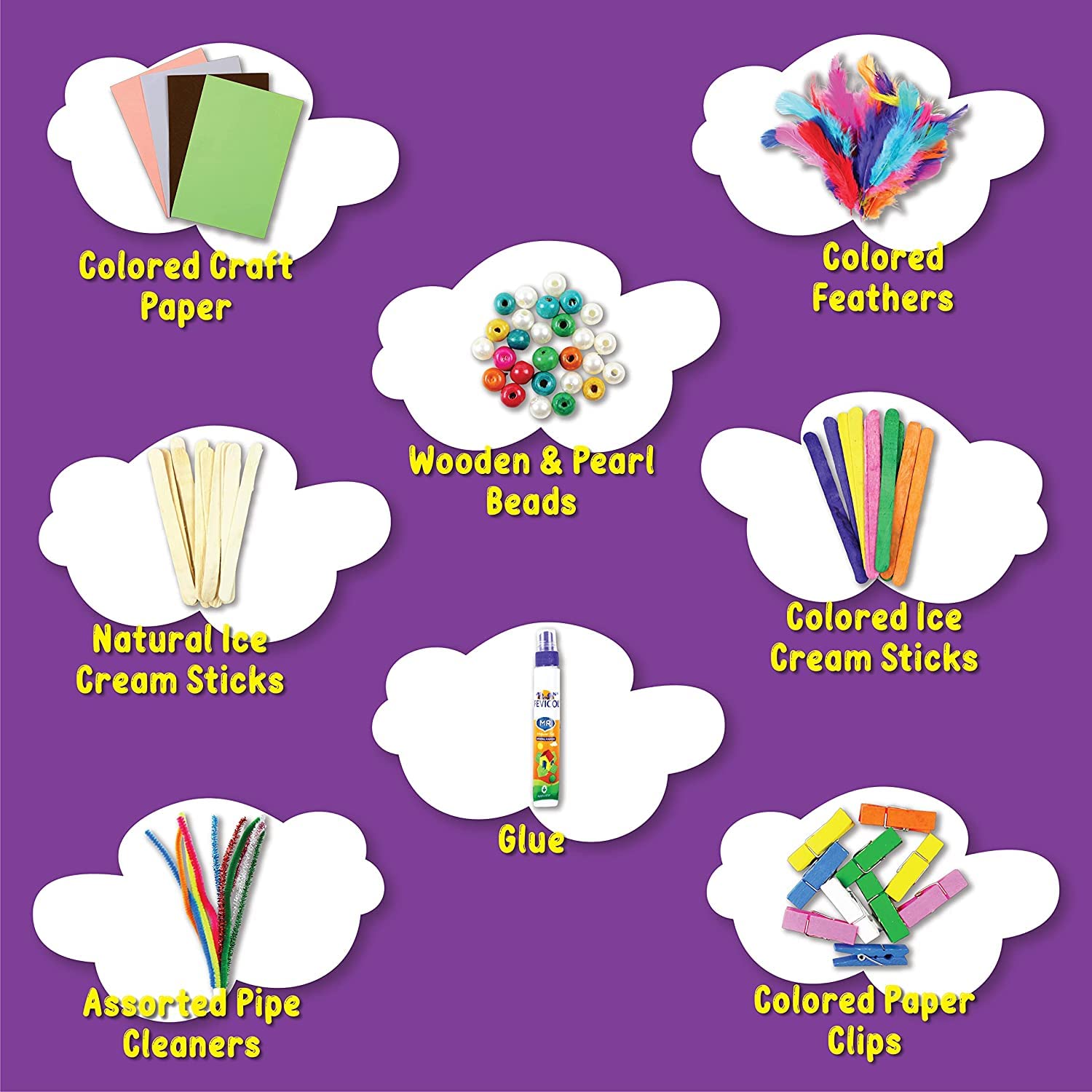 Asian Hobby Crafts 25 in 1 Art and Craft Kit for Girls & Boys – 200+ DIY Craft Materials Set for Creative Fun, DIY Kids Art & Craft Items for School Projects, Art Supplies for All Ages 7-9, 10-12, 13-16 Old, Multicolor - Image 3