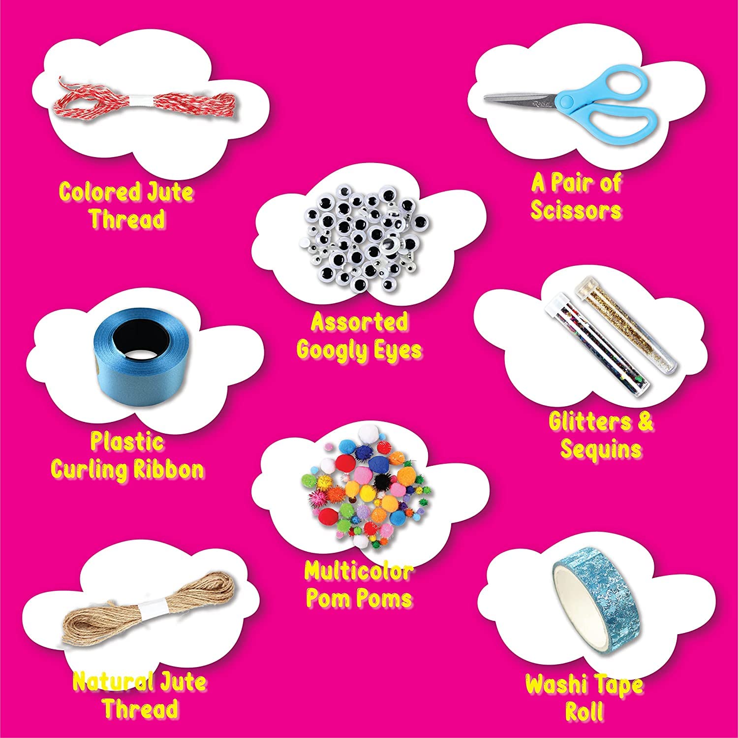 Asian Hobby Crafts 25 in 1 Art and Craft Kit for Girls & Boys – 200+ DIY Craft Materials Set for Creative Fun, DIY Kids Art & Craft Items for School Projects, Art Supplies for All Ages 7-9, 10-12, 13-16 Old, Multicolor - Image 4