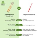 Rusabl Organic Bamboo Toothbrush with Charcoal Soft Bristles, Pack of 4 | Anti-Bacterial, Sustainable, BPA Free, Eco Friendly, Biodegradable Handle - Image 8