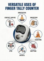 5 Digit Naam Jap Counter|Tasbih Counter|Mini Digital Tally Counter Finger Ring|Chanting Count Machine for Meditation, Mantra Jap,Cricket Umpire|Digital Counting Device (Brown-02) - Image 5