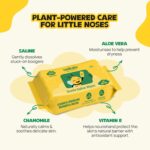 Baby Saline Nasal Wipes Pack of 3 (90 wipes) | Unscented Runny Nose & Mucus Removal Wipes with Natural Saline (0.9%), Aloe Vera, Chamomile & Vitamin E | Hypoallergenic, (Ages 6M+) - Image 4