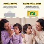 Baby Saline Nasal Wipes Pack of 3 (90 wipes) | Unscented Runny Nose & Mucus Removal Wipes with Natural Saline (0.9%), Aloe Vera, Chamomile & Vitamin E | Hypoallergenic, (Ages 6M+) - Image 8