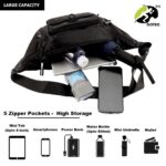 GOTEO Waist Bag for Man Woman - Waterproof Zippers, Anti-Theft Design, 5 Pockets, Premium Stitching & Adjustable Strap - Crossbody Fanny Pack for Travel & Hiking - Image 3