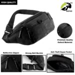 GOTEO Waist Bag for Man Woman - Waterproof Zippers, Anti-Theft Design, 5 Pockets, Premium Stitching & Adjustable Strap - Crossbody Fanny Pack for Travel & Hiking - Image 4