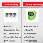 (Pack of 3) Digital Finger Counter Ring | Tally Counter Finger Clicker | Electronic Counting Machine | Jaap Tasbeeh Prayer Counter | Gym Rep | Naam Japa Counter | Mini Pocket Counter Device - Image 3