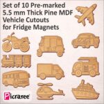 PICRAZEE DIY Wooden Vehicle Painting Kit for Kids | 10 Pine MDF Vehicle Cutouts (5.5 mm Thick) with Acrylic Colors, Brushes, Palette & Magnets | Art & Craft Creative Activity Toy - Image 4