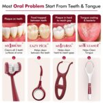 MyOrl Care Dental Care Kit | Combo Pack of Ultra Soft Bristle Toothbrush, Dental Floss, Stainless Steel Tongue Cleaner & Interdental Toothpick | Daily Oral Care | All-in-One Pack (Maroon) - Image 4
