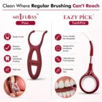 MyOrl Care Dental Care Kit | Combo Pack of Ultra Soft Bristle Toothbrush, Dental Floss, Stainless Steel Tongue Cleaner & Interdental Toothpick | Daily Oral Care | All-in-One Pack (Maroon) - Image 7