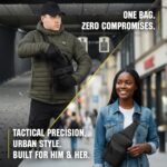 M-Tac CCW Sling Bag for Men & Women - EDC Shoulder Bag Tactical - Crossbody Concealed Carry Bag - Mens Chest Pack (Black Loop Panel) - Image 3