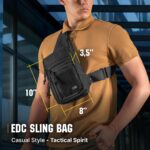 M-Tac CCW Sling Bag for Men & Women - EDC Shoulder Bag Tactical - Crossbody Concealed Carry Bag - Mens Chest Pack (Black Loop Panel) - Image 4