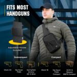 M-Tac CCW Sling Bag for Men & Women - EDC Shoulder Bag Tactical - Crossbody Concealed Carry Bag - Mens Chest Pack (Black Loop Panel) - Image 5