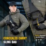 M-Tac CCW Sling Bag for Men & Women - EDC Shoulder Bag Tactical - Crossbody Concealed Carry Bag - Mens Chest Pack (Black Loop Panel) - Image 6