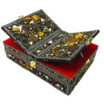 Wooden Quran Storage Box with Tasbih Mala Attached Foldable Book Reading Stand, Handmade Rehal for Quran and para - (Beads Craft Work - 13 * 4 Inch) - Image 8