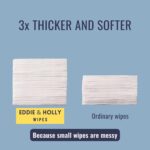 Eddie & Holly 99.9% Water Baby Wet Wipes | 2X Larger & 3X Thicker | 100% Plant based Fabric | Unscented | Zero Rash Wipes | Wipes for New Born Baby & Mother | Suitable for Sensitive Skin (1 X 60) - Image 4