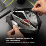 Airpack Sling Bag for Men | Crossbody Sling Bag for Travel | Waterproof Multiple Pocket Small Bag with Adjustable Strap | Side Shoulder Bag for Business, Office | Midnight Black - Image 3