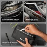 Airpack Sling Bag for Men | Crossbody Sling Bag for Travel | Waterproof Multiple Pocket Small Bag with Adjustable Strap | Side Shoulder Bag for Business, Office | Midnight Black - Image 4