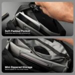 Airpack Sling Bag for Men | Crossbody Sling Bag for Travel | Waterproof Multiple Pocket Small Bag with Adjustable Strap | Side Shoulder Bag for Business, Office | Midnight Black - Image 5