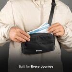 Airpack Sling Bag for Men | Crossbody Sling Bag for Travel | Waterproof Multiple Pocket Small Bag with Adjustable Strap | Side Shoulder Bag for Business, Office | Midnight Black - Image 8