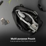 Airpack Sling Bag for Men | Crossbody Sling Bag for Travel | Waterproof Multiple Pocket Small Bag with Adjustable Strap | Side Shoulder Bag for Business, Office | Midnight Black - Image 9