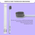 CARECUB White Flat Head Toothbrushes - BPA-Free, Ultra Soft Micro Nano Bristles for Gentle Cleaning, Perfect for Sensitive Teeth, Oral Care Bliss, Youth & Adults Pack of 2 - Image 3