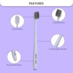 CARECUB White Flat Head Toothbrushes - BPA-Free, Ultra Soft Micro Nano Bristles for Gentle Cleaning, Perfect for Sensitive Teeth, Oral Care Bliss, Youth & Adults Pack of 2 - Image 6