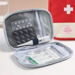 Emergency Mini First Aid Kit Travel Pouch, Red and White, Portable Medicine Storage Bag for Outdoor Camping Hiking Travel, 1 Count - Image 5