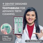 My1brush 3 Sided Ultra Soft Bristle Toothbrush for Adults | Helps in Instant & Deep Cleaning | Innovative and Dentist Design | 2 Replaceable Head, Lasts for 1 Year | BPA Free | Aqua Green - Image 6