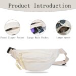 Travel Sling Bags for Women, Adjustable Waist Bag for Outdoor Activities and Daily Commute, White Crossbody Fanny Pack with Multiple Pockets for Secure Storage - Image 3
