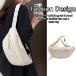 Travel Sling Bags for Women, Adjustable Waist Bag for Outdoor Activities and Daily Commute, White Crossbody Fanny Pack with Multiple Pockets for Secure Storage - Image 5
