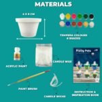 TOYKRAFTT Pretty Pots Painting and Candle Making Art and Craft Kit for Girls Age 9-12 - DIY Creative Activity Set for Kids 8-12 - Birthday Gift for 8 9 10 11 Year Old Girl - Pottery Painting Project - Image 5