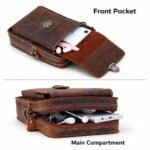 MENSCH 3 in 1 Genuine Leather Office Bussiness Messenger Crossbody Side Sling Shoulder & Waist Accessories Bag For Daily Use, Travel Bag With Detachable Strap for Men & Women | 1 Year Warranty - Image 4
