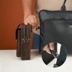 MENSCH 3 in 1 Genuine Leather Office Bussiness Messenger Crossbody Side Sling Shoulder & Waist Accessories Bag For Daily Use, Travel Bag With Detachable Strap for Men & Women | 1 Year Warranty - Image 6
