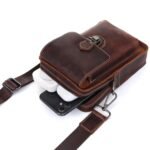 MENSCH 3 in 1 Genuine Leather Office Bussiness Messenger Crossbody Side Sling Shoulder & Waist Accessories Bag For Daily Use, Travel Bag With Detachable Strap for Men & Women | 1 Year Warranty - Image 8