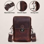 MENSCH 3 in 1 Genuine Leather Office Bussiness Messenger Crossbody Side Sling Shoulder & Waist Accessories Bag For Daily Use, Travel Bag With Detachable Strap for Men & Women | 1 Year Warranty - Image 10