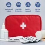 shyam dealshub First Aid Kit Bag, Red, Waterproof with Two-Way Zipper | Sturdy Carry Handle, Elastic Loop Organiser, Spacious Interior, Embroidered Cross, Travel Friendly - Image 5