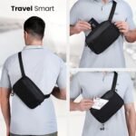URBAN WOLF Travel Sling – Anti-Theft Travel Crossbody Sling Bag for Men & Women | Water-Resistant Chest Pack, Mobile & Passport Shoulder Bag for Daily & Travel Use – Black - Image 4