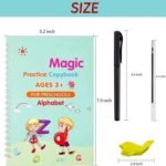 SHNMN Sank Magic Practice Copybook, (4 BOOK +1 PEN + 10 REFILL) Number Tracing Book for Preschoolers with Pen, Magic calligraphy books for kids Reusable Writing Tool - Image 4
