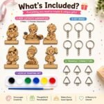DIY Personalized Guest name MDF Return Gift Keychain for Kids | Birthday Return Gift for Kids | Children study theme Keychains - Image 4