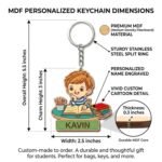 DIY Personalized Guest name MDF Return Gift Keychain for Kids | Birthday Return Gift for Kids | Children study theme Keychains - Image 5