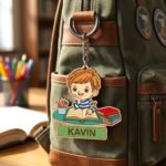 DIY Personalized Guest name MDF Return Gift Keychain for Kids | Birthday Return Gift for Kids | Children study theme Keychains - Image 6