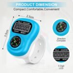 GLUN® Pack of 3 Finger Counter with Navigation Compass, 5-Digit LCD Digital Tally Counter Ring, Portable Prayer Counter for Tasbeeh, Mantra, Meditation & Counting Use - Image 8