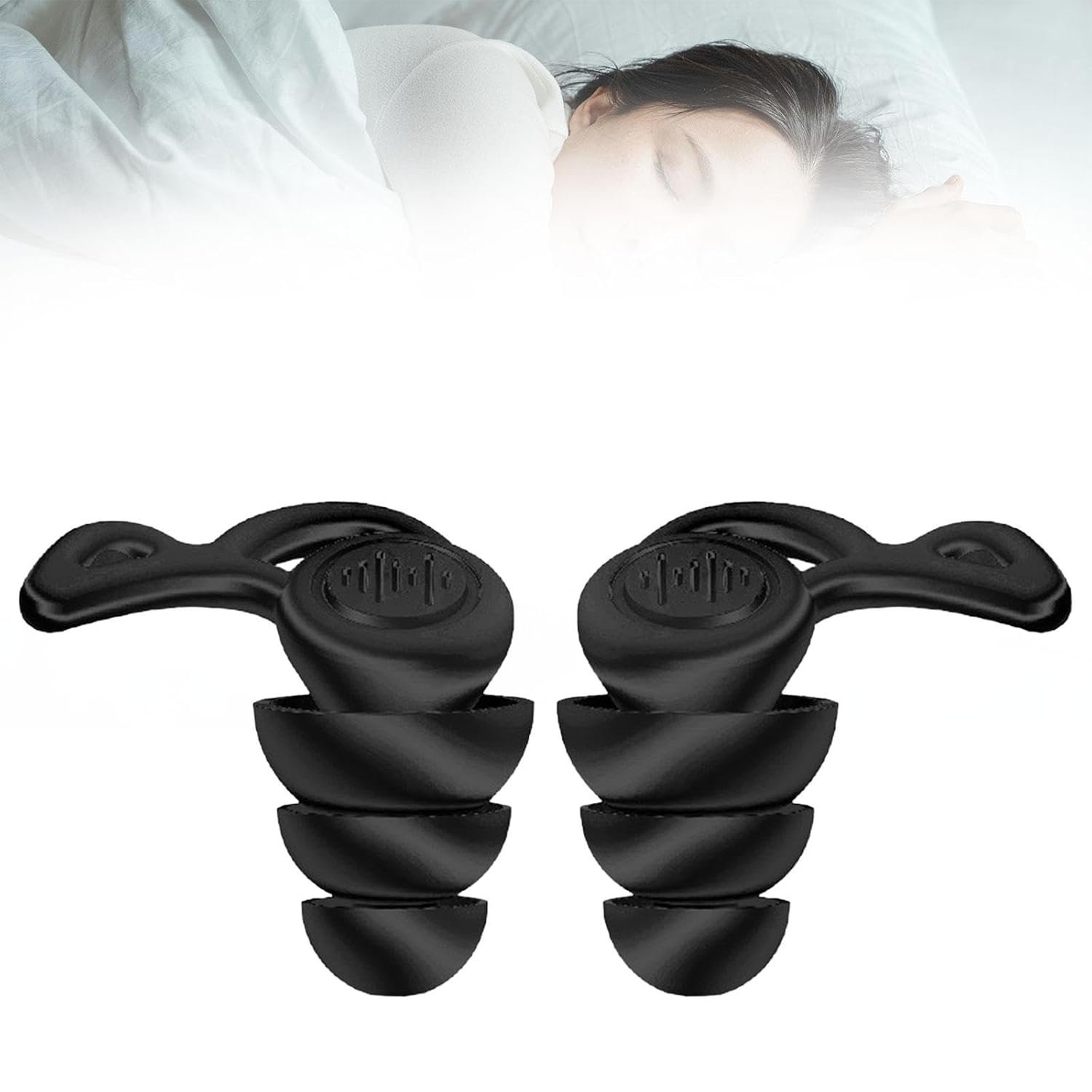 Club Bollywood®2xSilicone Earplugs Comfortable Sleeping Ear Plugs for Noisy Places Work Study Black|Business & Industrial|Facility Maintenance & Safety|Personal Protective Equip/PPE - Image 8