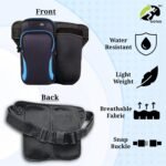 GOTEO Waist Bag with Vertical Mobile Phone Holder & Water Bottle Holder, Crossbody Chest Bag with Premium Waterproof Material with Adjustable Strap & Branded Zippers for Men and Women (Black & Blue) - Image 5