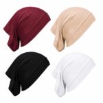 ABEEHA® Women Under Scarf Hijab Cap 4 Pcs, 24x28cm, Cotton Tube Caps for Girls Hijabs, Multicolour - Image 2