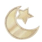 American Elm Eid Food Tray Ramadan Mubarak Gift | Wooden Crescent Moon & Star Serving Tray for Desserts, Snacks & Dry Fruits | Ramadan Decor | Islamic Decor for Ramadan | Eid Decor - Image 2