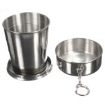 Azinoor Portable Folding Stainless Steel Travel, Camping Water Mug, 75ml (Multicolour) - Image 2